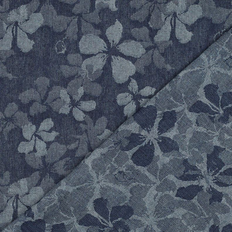 Denim-katoenmix bloemen – jeansblauw,  image number 4