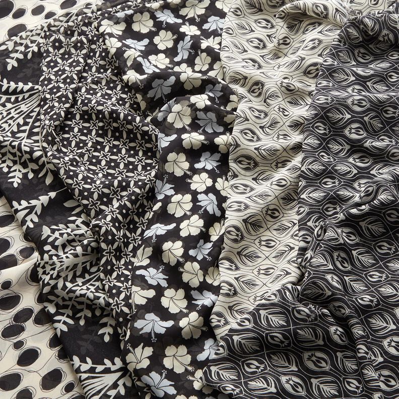 Chiffon grote takken – zwart/wit,  image number 5
