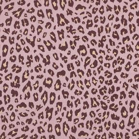 Viscose-linnen-mix Luipaardprint | Poppy Fabrics – licht oudroze/aubergine, 