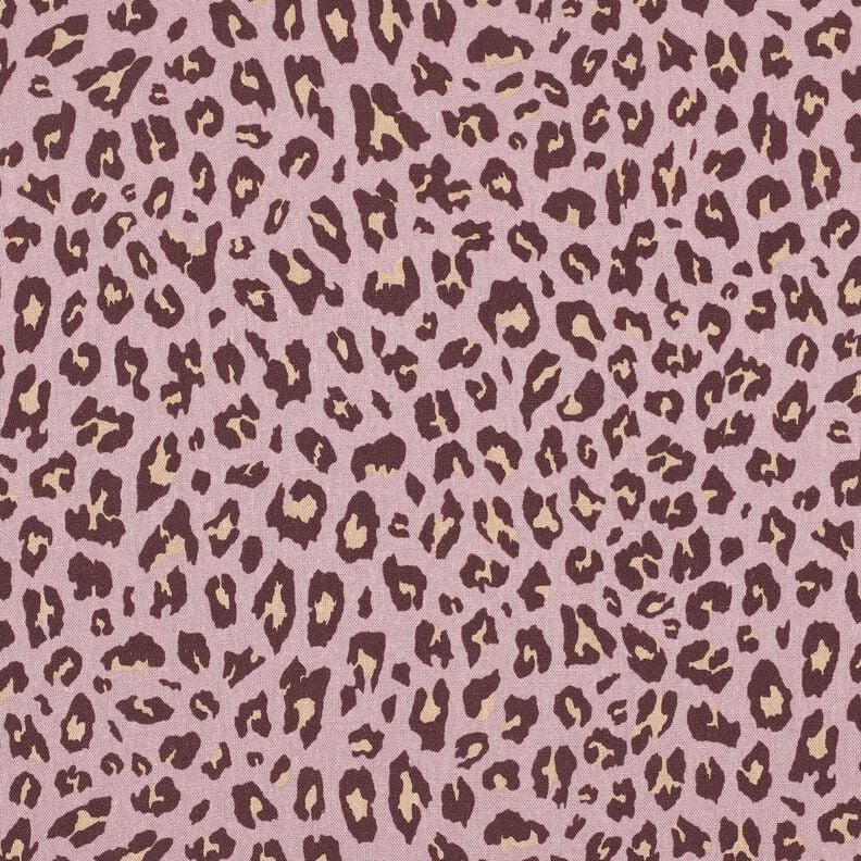 Viscose-linnen-mix Luipaardprint | Poppy Fabrics – licht oudroze/aubergine,  image number 1