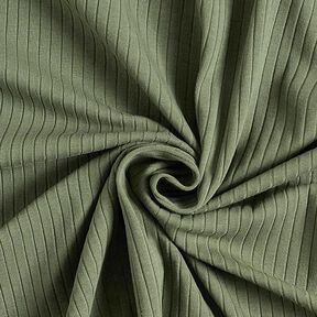 Ribjersey effen – olijf, 