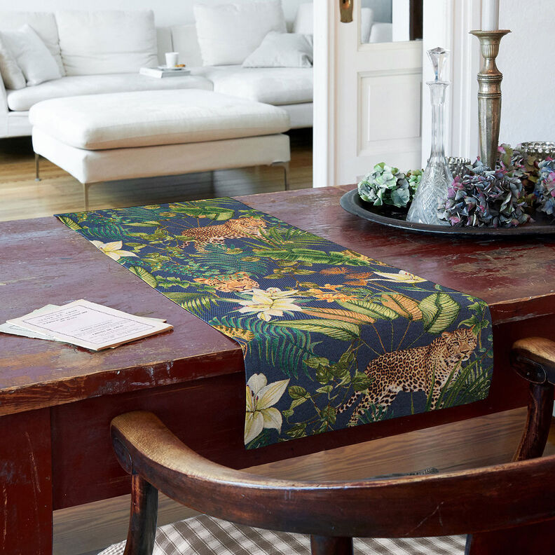 Decostof Gobelin Luipaarden in de jungle – blauw/groen, image number 8