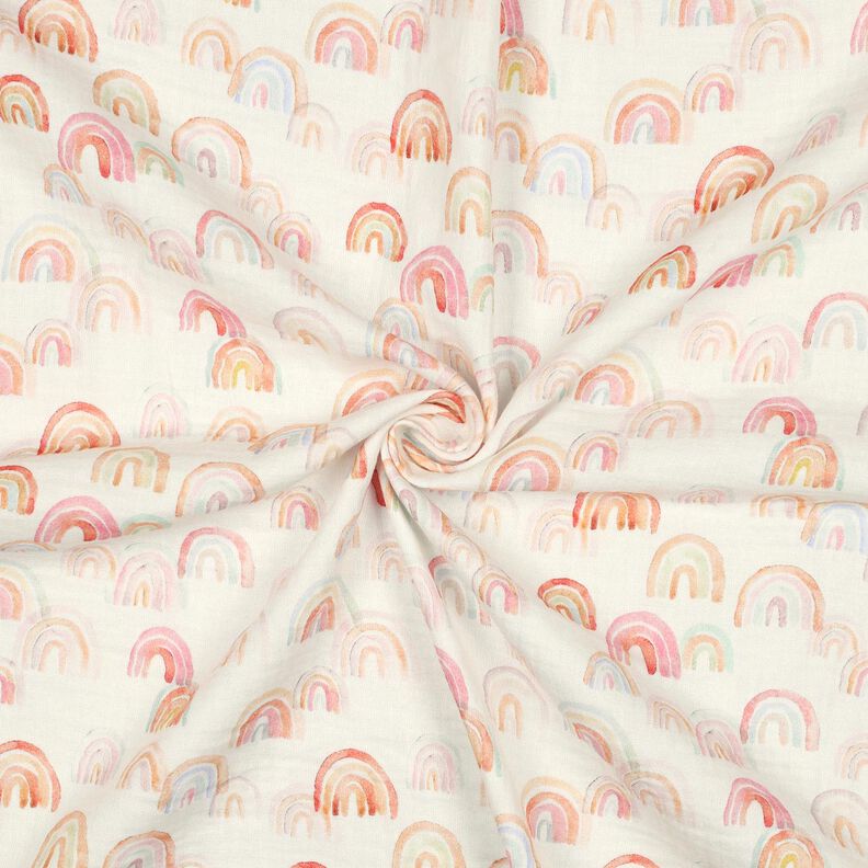 Mousseline/dubbel gehaakte stoffen kleurrijke regenbogen Digitaal printen | Poppy Fabrics –, image number 3