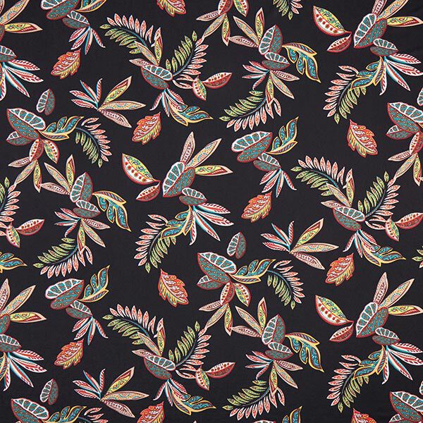 Jersey Decoratief bladpatroon – zwart, image number 1