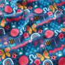 Katoenen stof Cretonne Vlinders en bijen – oceaanblauw/intens roze,  thumbnail number 2