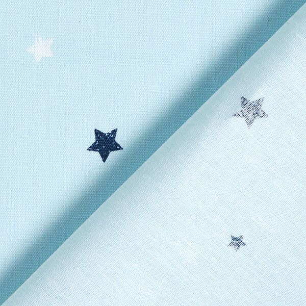 GOTS Katoenpopeline skribbel-look sterren | Tula – lichtblauw,  image number 4