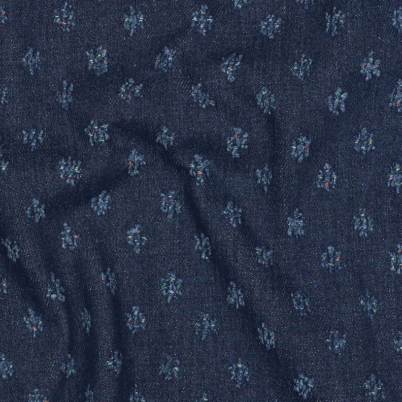 Denim katoenmix dobby – nachtblauw, image number 2