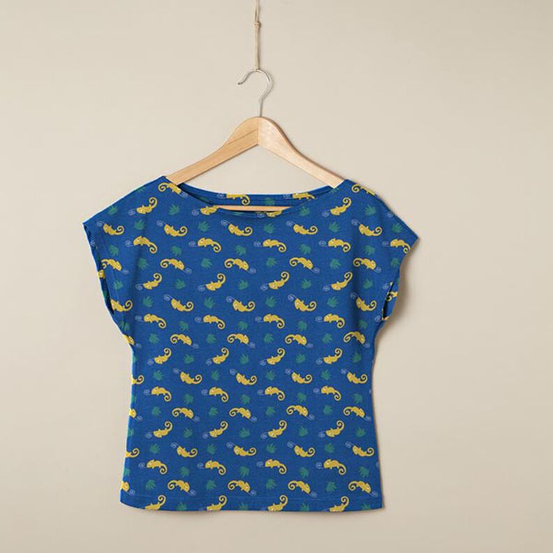Katoenjersey Kameleon – jeansblauw/zachtgroen,  image number 7