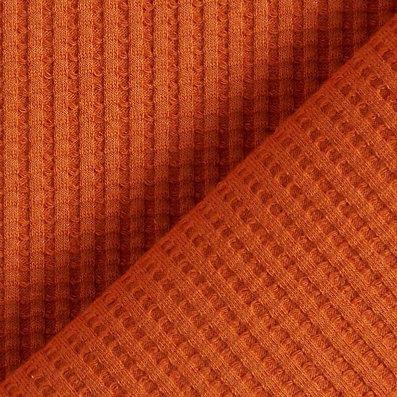 Katoenen wafel jersey effen – terracotta,  image number 3