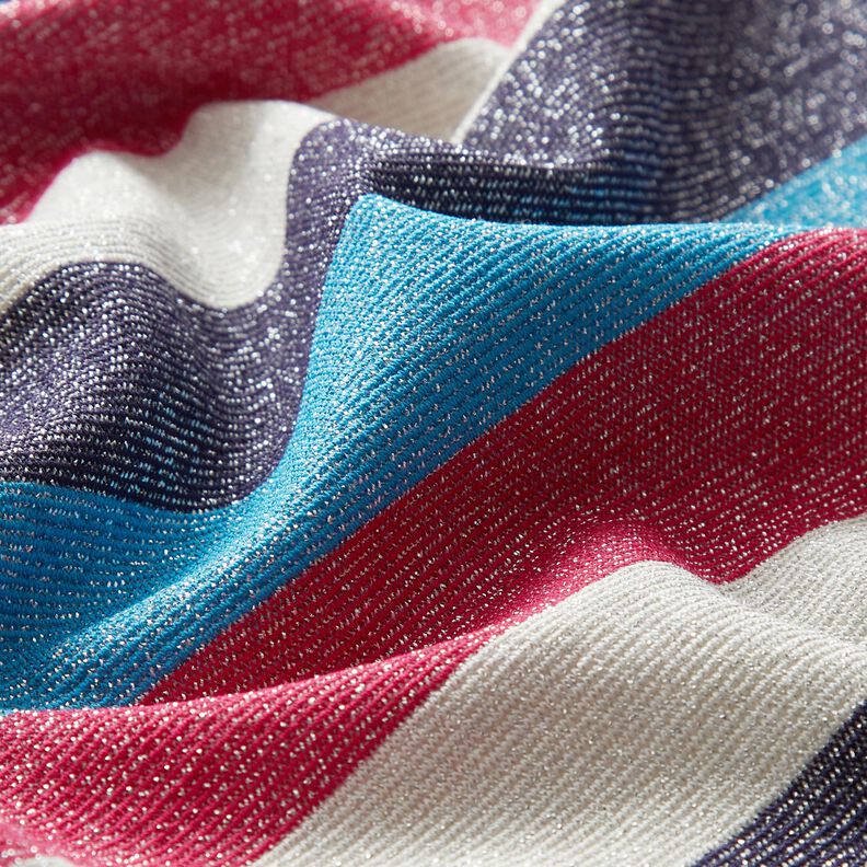 Glitterjersey strepen – intens roze/marineblauw,  image number 2