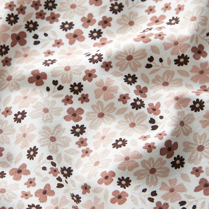 Katoenjersey Schattige bloemetjes – ecru, image number 2