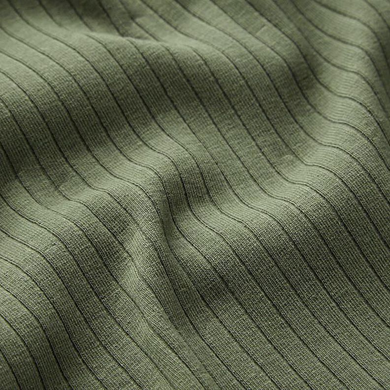 Ribjersey effen – olijf,  image number 3