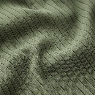 Ribjersey effen – olijf, 