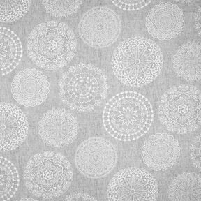 Decostof Canvas Mandala-cirkels – grijs, 