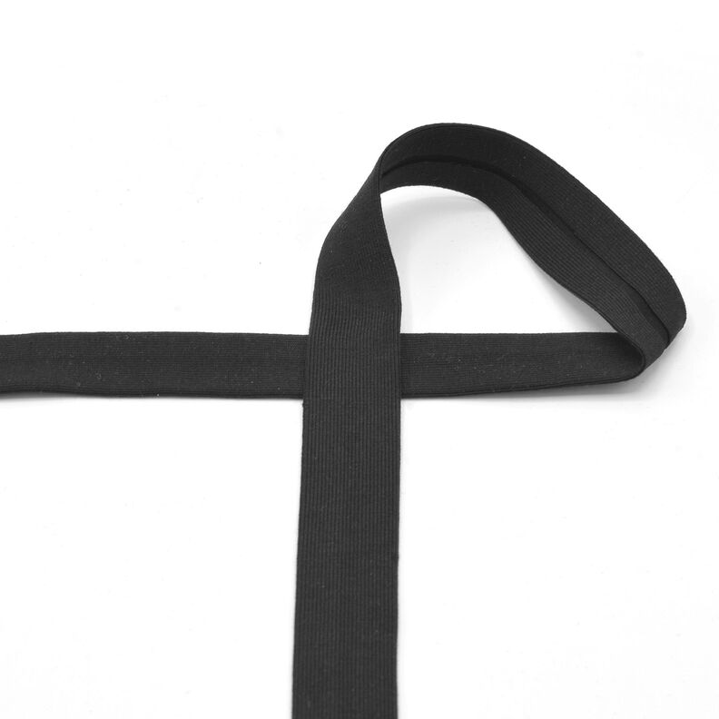 Biasband Katoenjersey [20 mm] – zwart,  image number 2