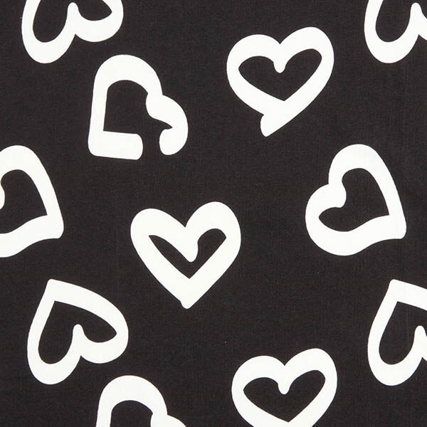 Alpine fleece large hearts – black/white, image number 1