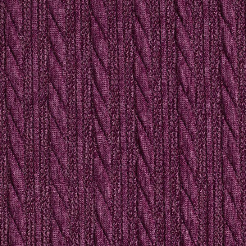 Tricot Cloqué Kabelsteekpatroon – merlot, image number 1