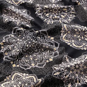 Katoenjersey Mandala‘s | Glitzerpüppi – zwart/zilvergrijs, 