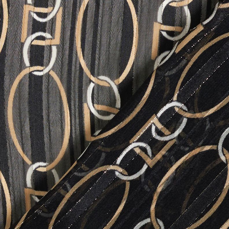 Chiffon glitter krijtstreep schakels – zwart/wit,  image number 4