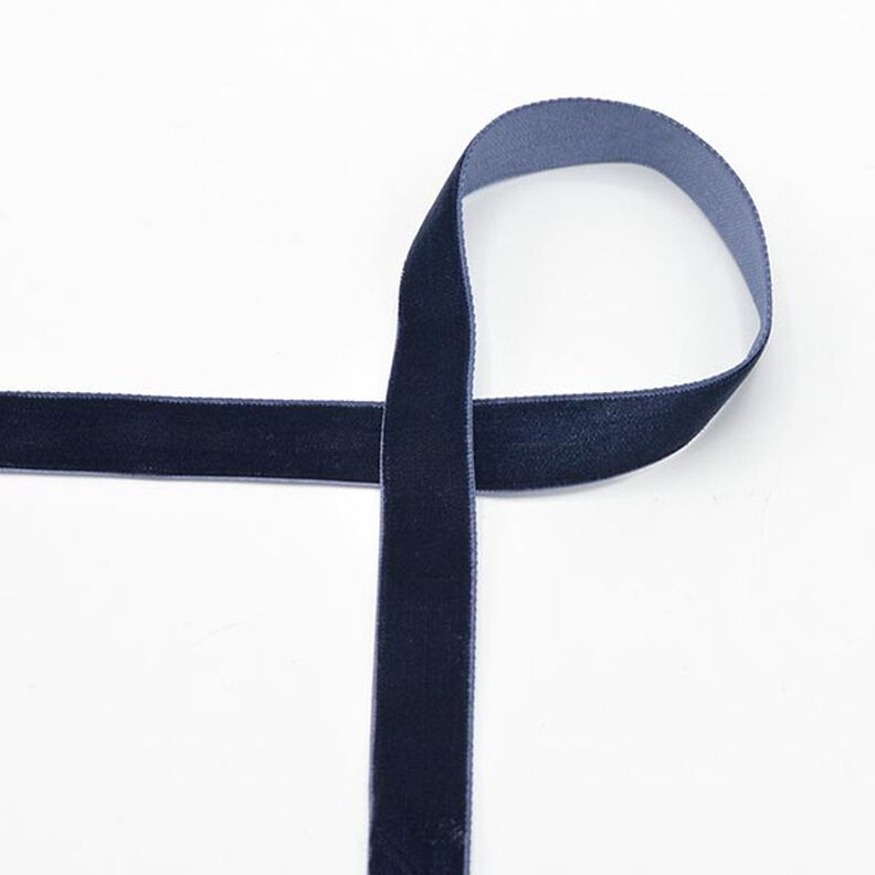 Fluweelband Effen [15 mm] – marineblauw,  image number 1