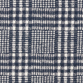 Mantelstof doubleface ruit – marineblauw/wit, 
