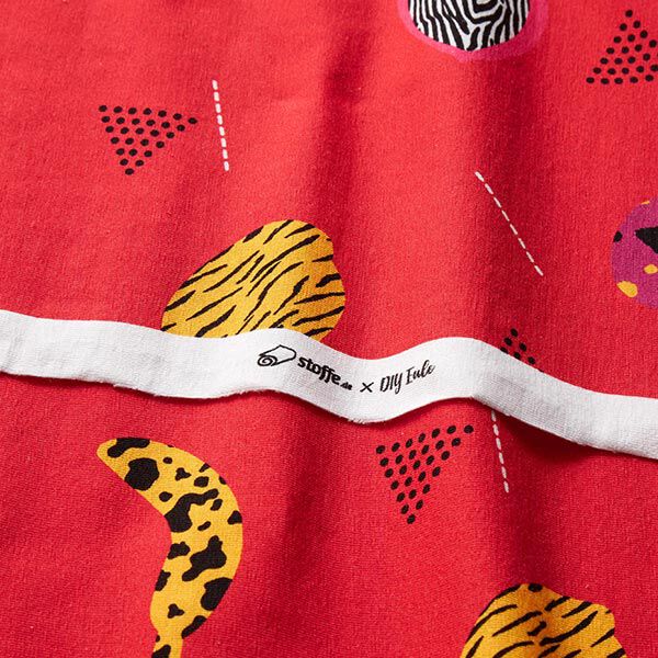 Katoenjersey dierlijke vruchten | DIY Eule – rood, image number 3