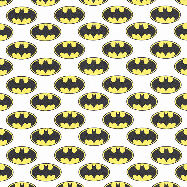 Cretonne Licentiestof Batman logo | DC Comics – wit, image number 1