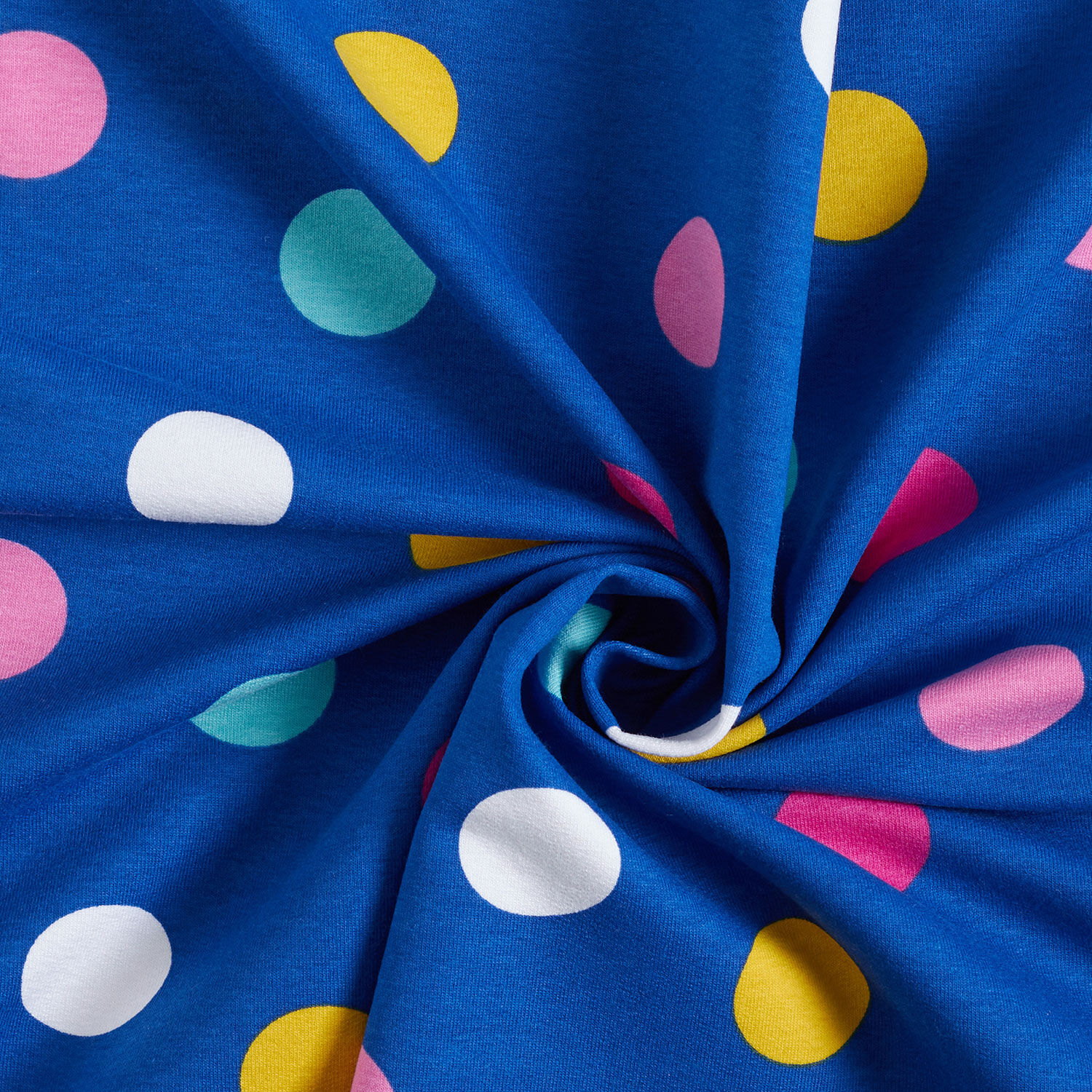 French Terry sommersweat kleurrijke stippen koningsblauw Perfect voor Babykleding