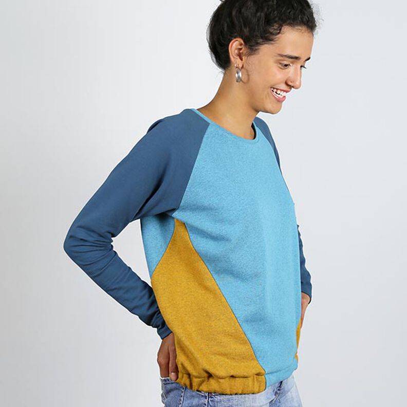 FRAU LILLE - raglansweater met diagonale deelnaden, Studio Schnittreif  | XS -  XXL,  image number 3