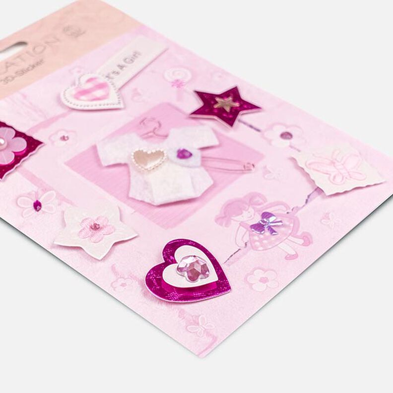 3D-sticker Baby Girl  – kleurenmix,  image number 2