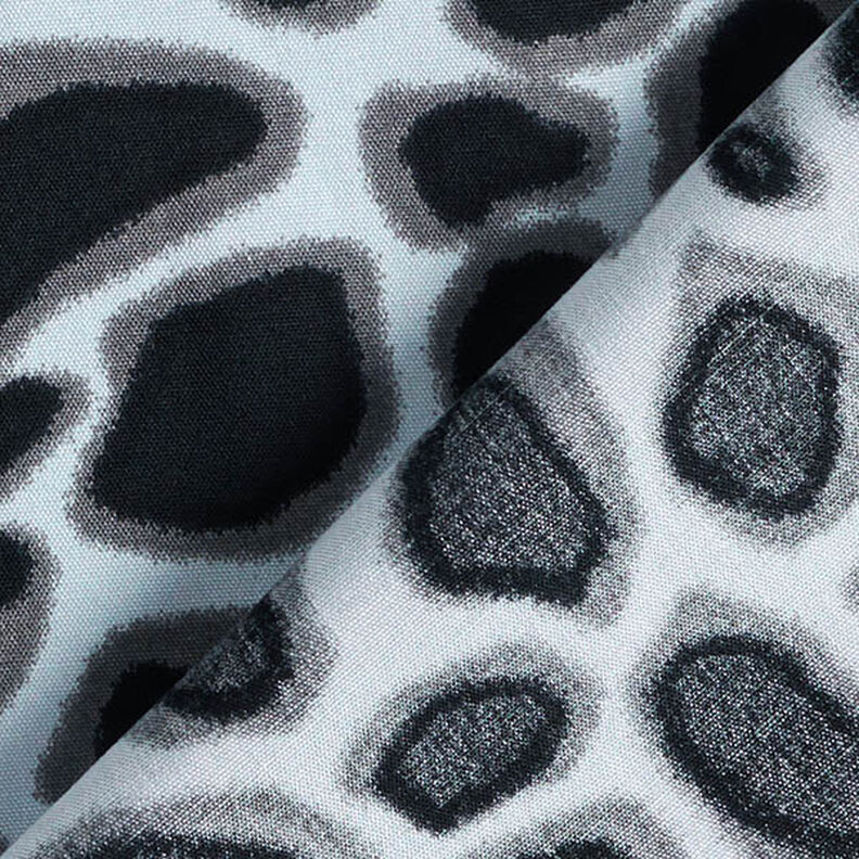Viscosestof luipaardpatroon – lichtblauw/zwart,  image number 4