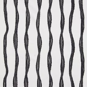 Decostof Half panama Golvende strepen – zwart/ivoor, 