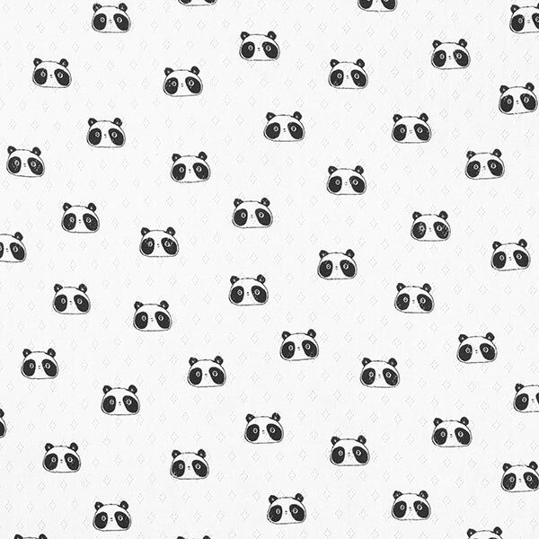 Fijngebreide jersey met gaatjesmotief Panda's | by Poppy – wit, image number 1