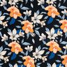 Badpakstof grote hibiscusbloemen – zwart blauw/perzik,  thumbnail number 1