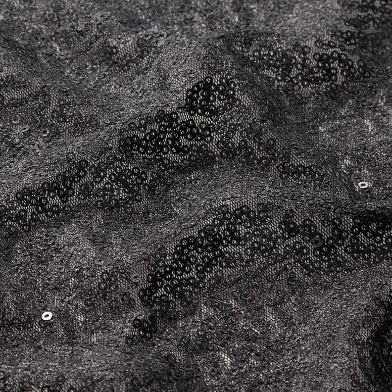 Paillettenstof slangenlijnen – zwart,  image number 2