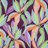 Katoensatijn Digitale bladerenprint| Poppy Fabrics – aubergine/lichtgroen,  thumbnail number 1