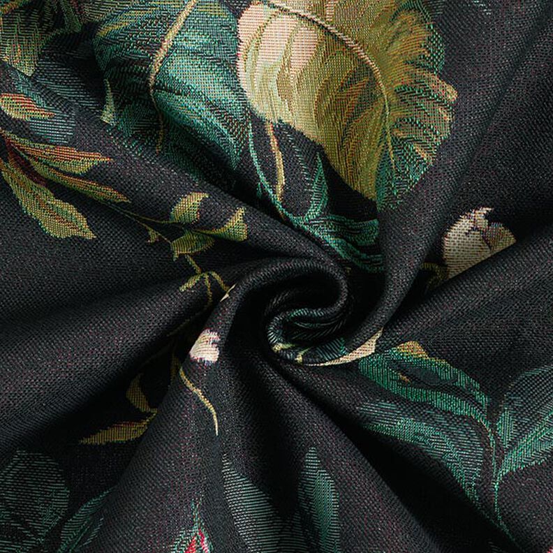 Decostof Gobelin Bloemen-boeket – zwart/karmijnrood,  image number 3