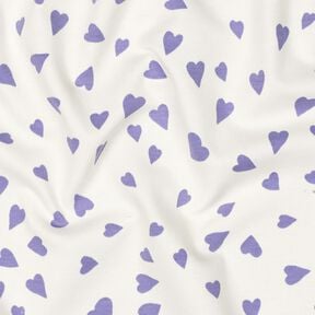 Sommersweat Harten | Poppy Fabrics – ivoor/lila, 