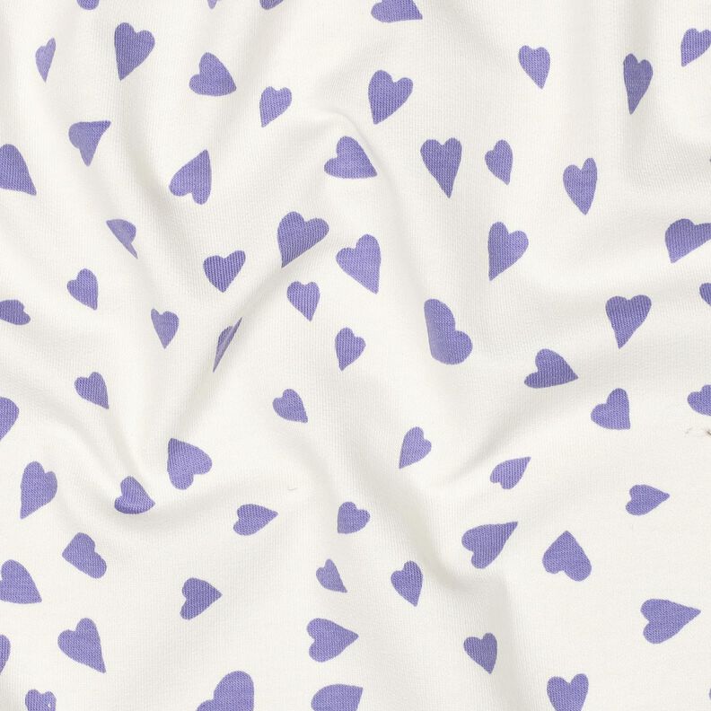 Sommersweat Harten | Poppy Fabrics – ivoor/lila, image number 2