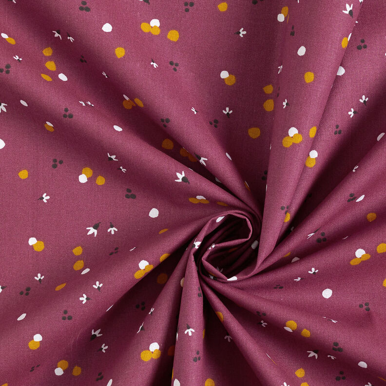 Katoenen stof Cretonne Kleurrijke stippen – merlot,  image number 3