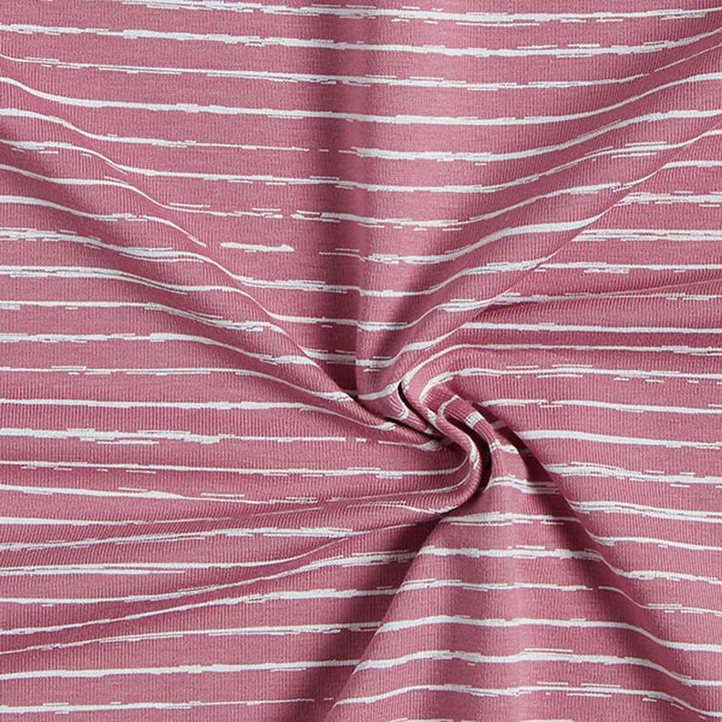 Katoenjersey Skribbel-strepen – oudroze,  image number 3