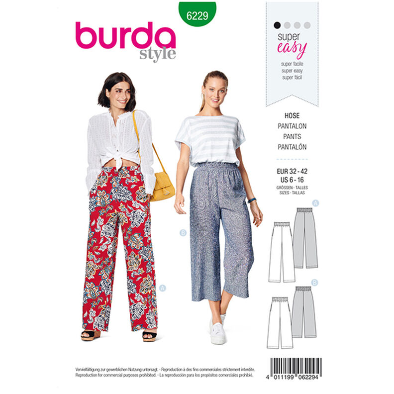 Broek, Burda 6229 | 32 - 42,  image number 1