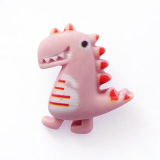 Knoop met oogje dino [  Ø20 mm ] – roze/rood, 