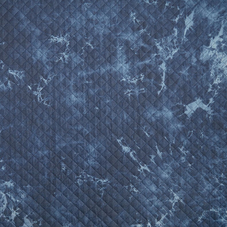 Doorgestikte stof chambray tie-dye – jeansblauw,  image number 1