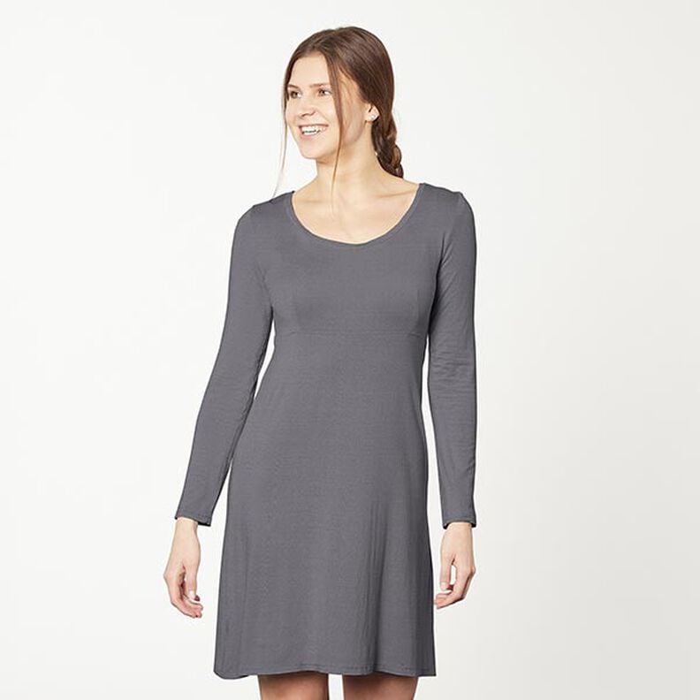 Katoenjersey medium effen – zwart blauw, image number 6