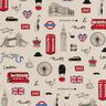 Decostof Half panama Londen – natuur/rood,  thumbnail number 1
