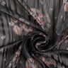 Chiffon met satijn en metallic strepen bloemen – zwart/wit,  thumbnail number 4