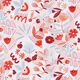 Katoenen stof Cretonne Abstracte bloemen – wit/roze,  thumbnail number 1