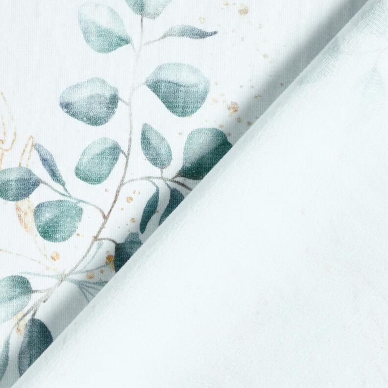 Katoenjersey Eucalyptus | Glitzerpüppi – wit/duifblauw,  image number 4