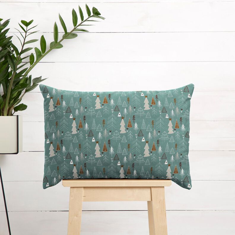 Katoenen stof Popeline Minimalistische dennenbomen – riet,  image number 7